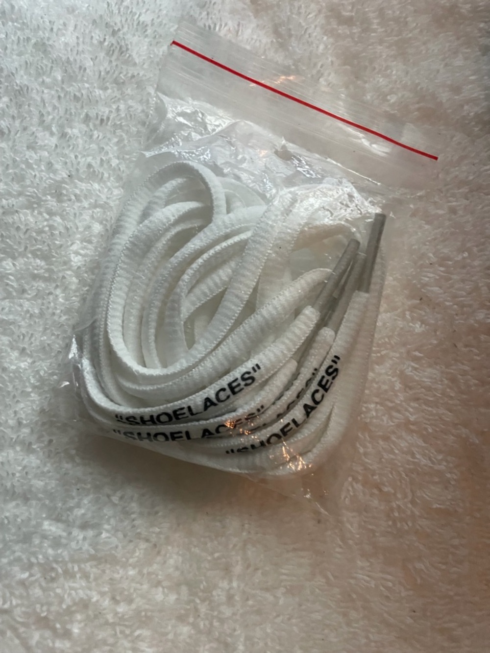 Off-White White "SHOELACES" Printed Replacement Laces